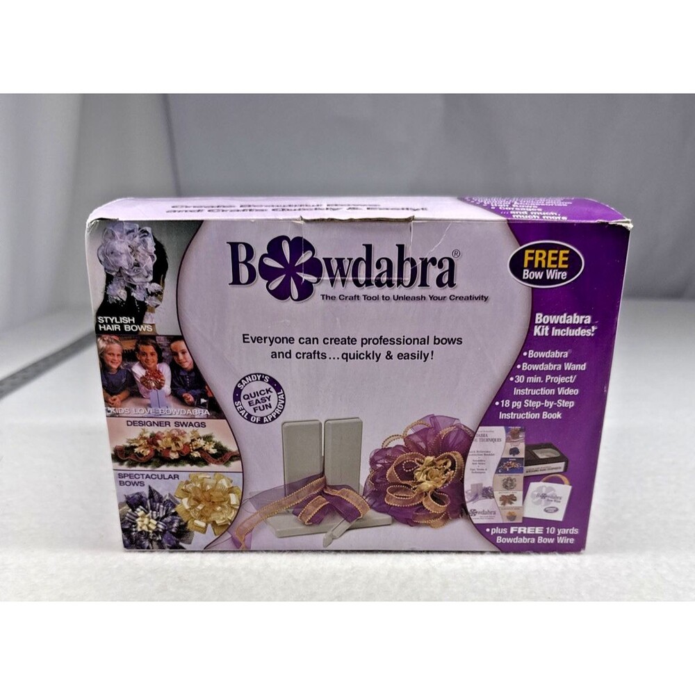 Bowdabra Full Size Designer Bow Maker Kit Bow Wire DVD Instructions Box Craft